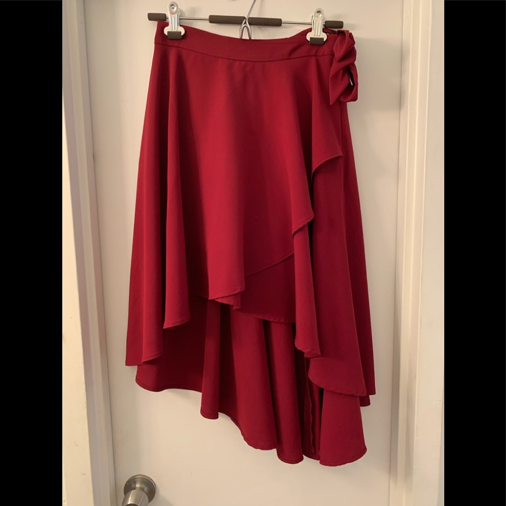 Express Red Midi Skirt